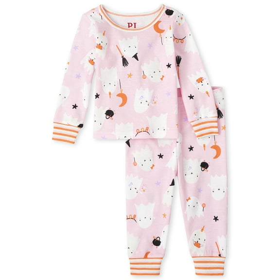 The Children's Place Baby, Toddler, & Girls Snug Fit Glow-in-the-Dark Ghosts Cotton Pajamas, Sizes NB-16