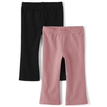 The Children's Place Baby Toddler Girls Solid Flare Legging, 2-Pack, Sizes 12M-5T