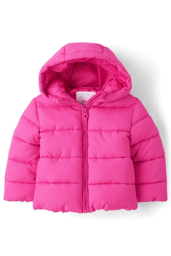 Toddler Girls Hooded Zip-Up Puffer Jacket, Sizes 12M-5T