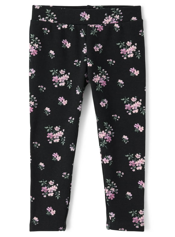 Baby & Toddler Girls Winter Warm Floral Leggings, Sizes 6M-5T