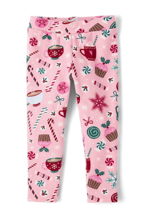 Baby & Toddler Girls Winter Warm Holiday Prints Leggings, Sizes 6M-5T