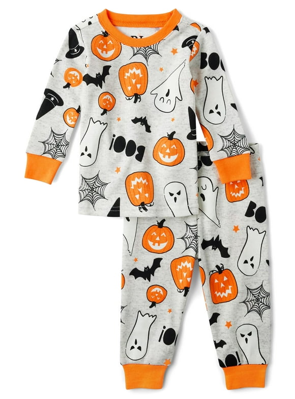 Baby, Toddler, & Kids Unisex Snug Fit Glow-in-the-Dark Halloween Cotton Pajamas, Sizes 12M-16