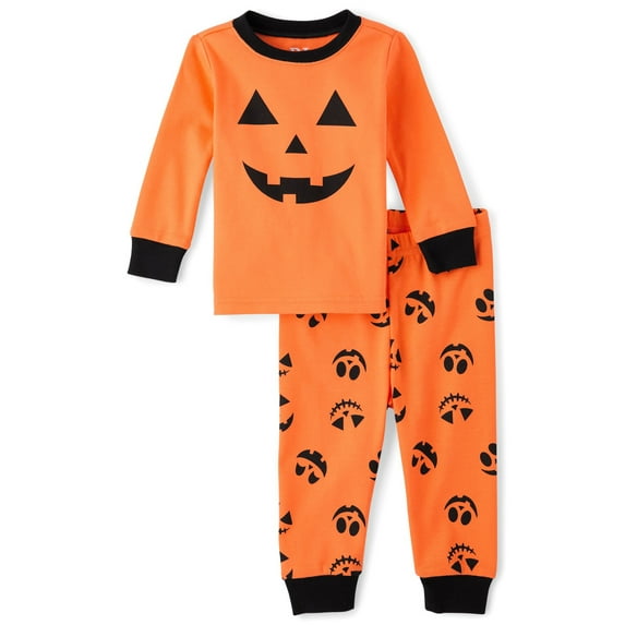 The Children's Place Baby & Toddler Long Sleeve Pumpkin Face Pajamas, Sizes 12M-5T