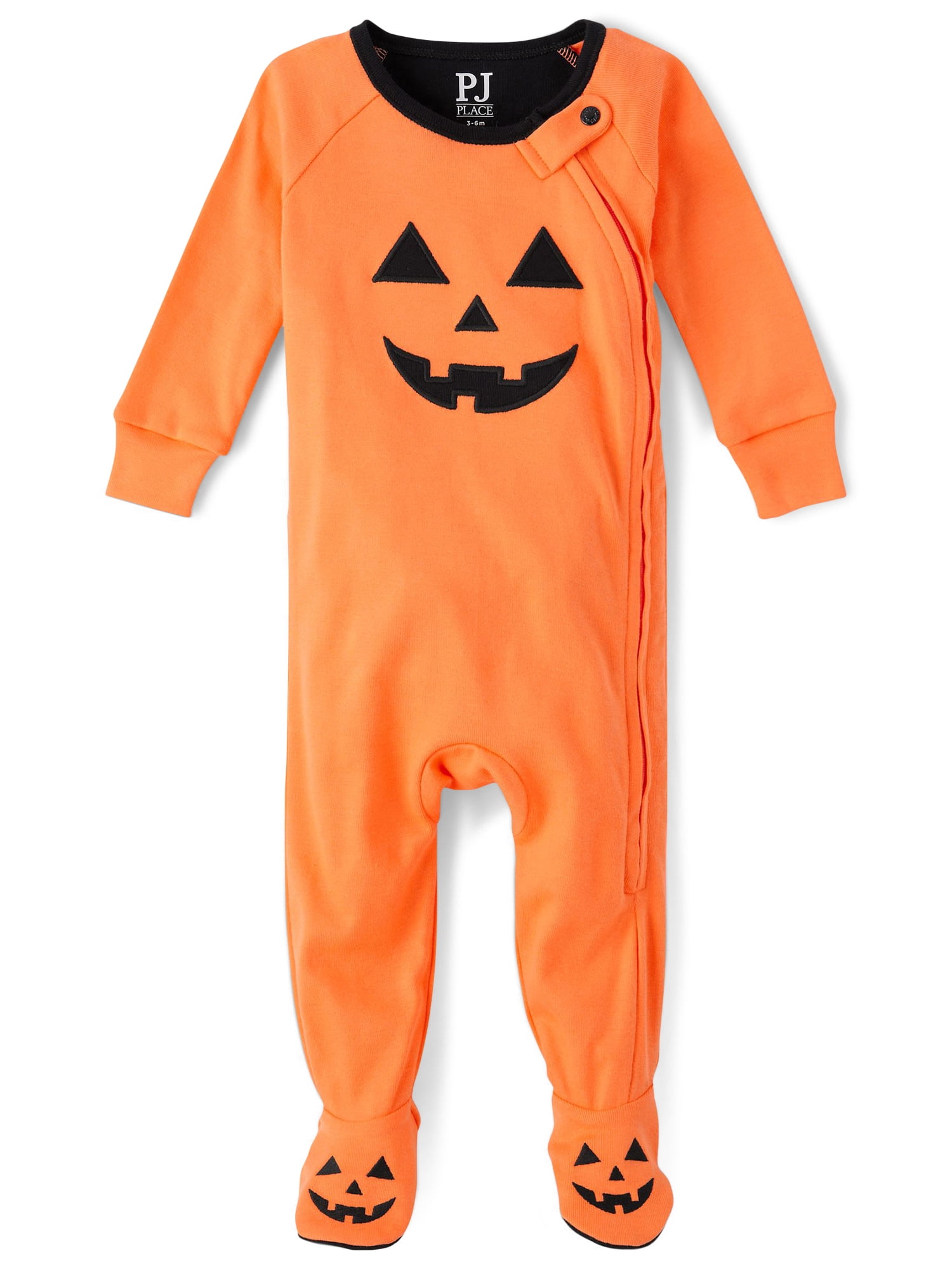 The Children's Place Baby & Toddler Long Sleeve Pumpkin Onesie Pajamas