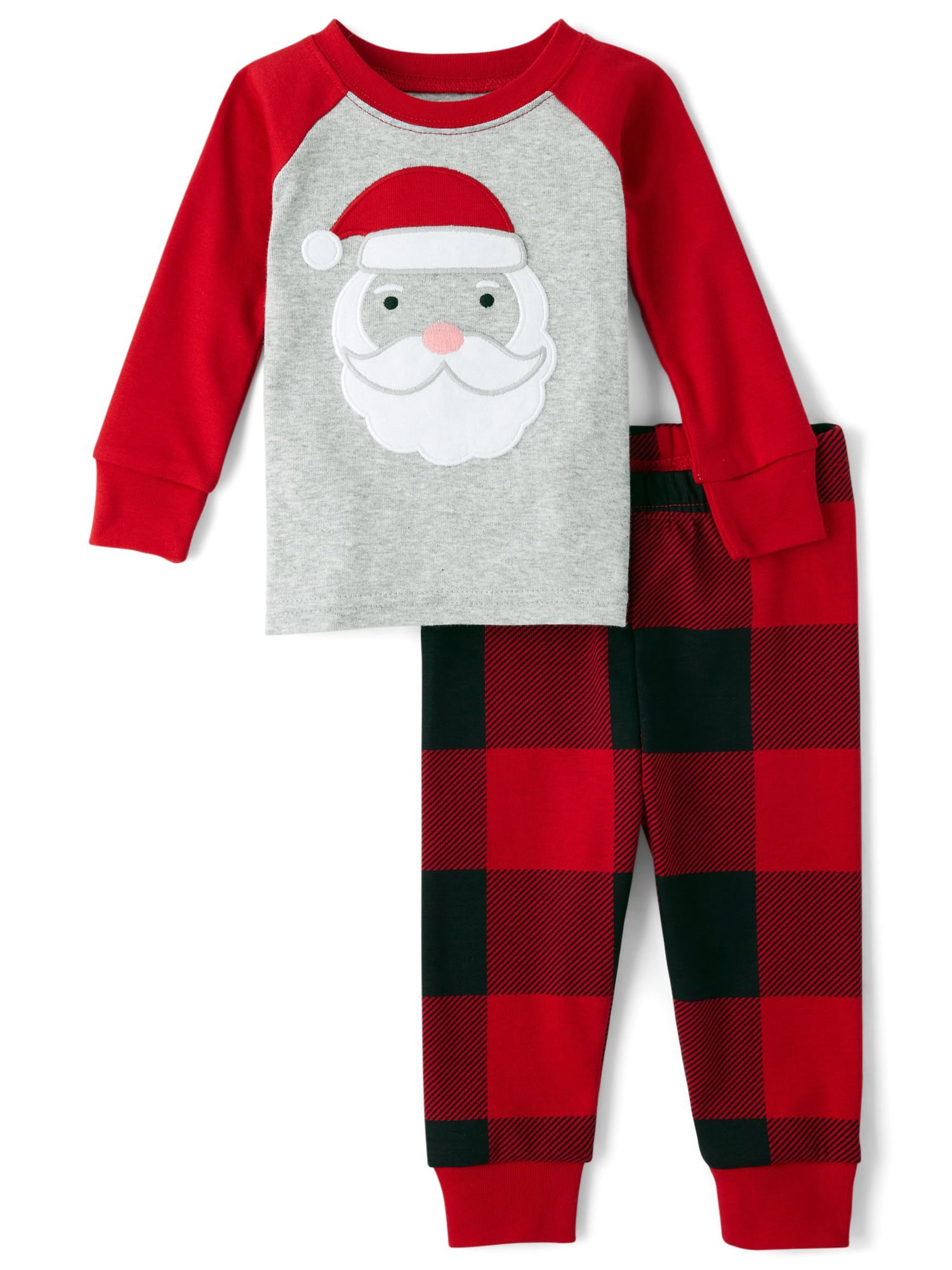 The Children's Place Baby & Toddler Long Sleeve Santa Face Pajamas