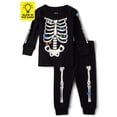 thumbnail image 1 of The Children's Place Baby, Toddler, & Kids Unisex Snug Fit Glow-in-the-Dark Skeleton Cotton Pajamas, Sizes 12M-16, 1 of 4