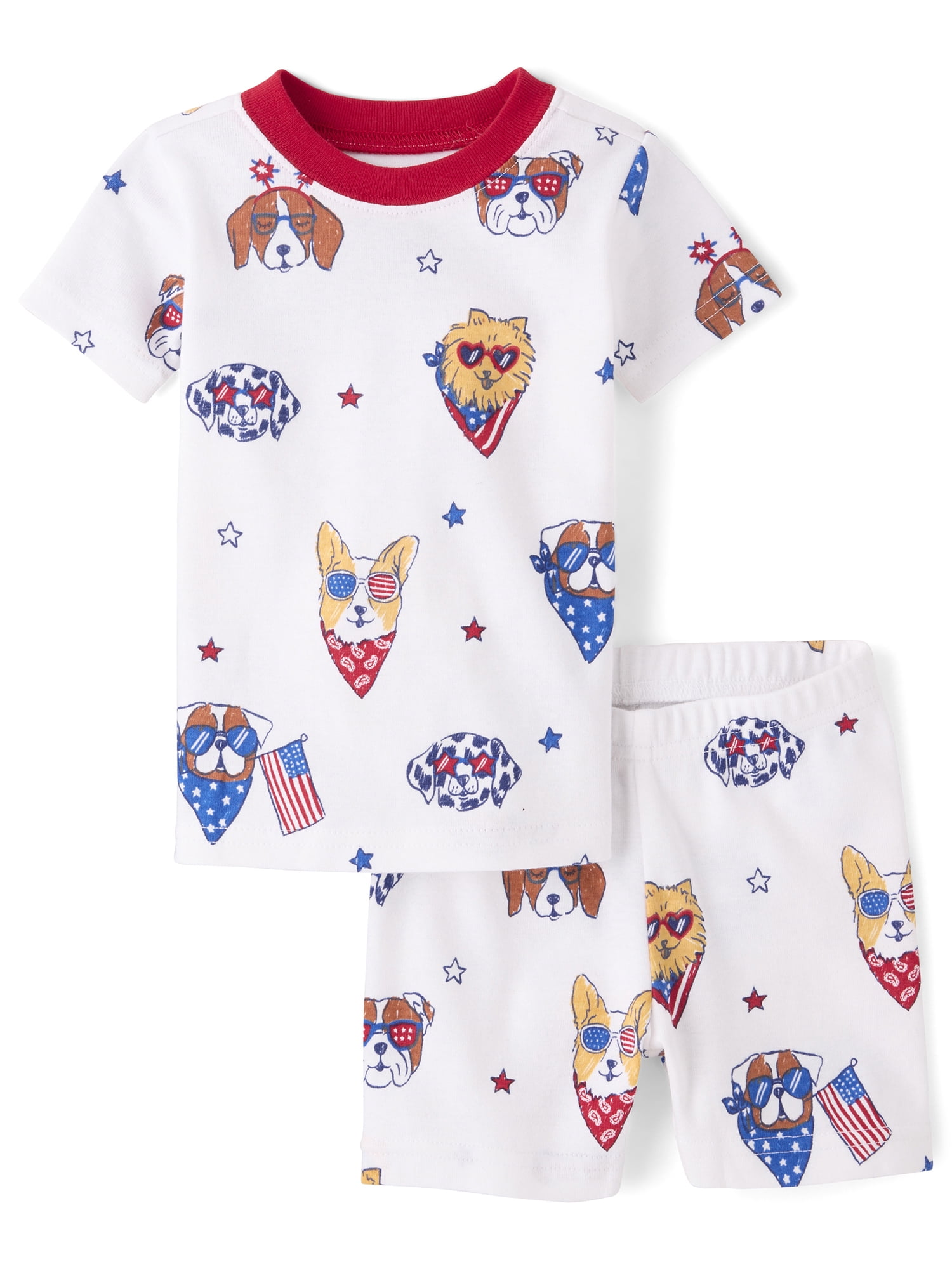 The Children's Place Baby & Toddler Short Sleeve Americana Snug Fit PJs, Sizes NB-5T