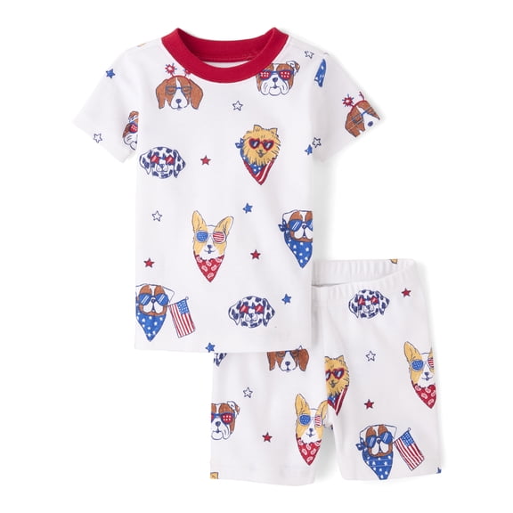 The Children's Place Baby & Toddler Short Sleeve Americana Snug Fit PJs, Sizes NB-5T