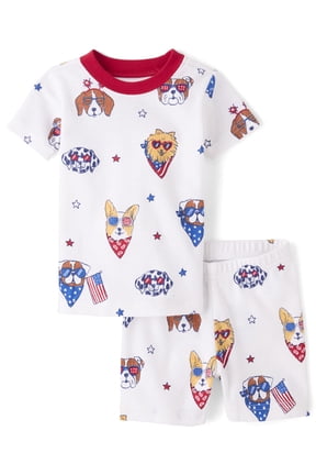 Baby & Toddler Short Sleeve Americana Snug Fit PJs, Sizes NB-5T