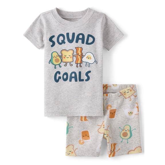 The Children's Place Baby & Toddler Short Sleeve Breakfast Squad Snug Fit PJs, Sizes 12M-5T