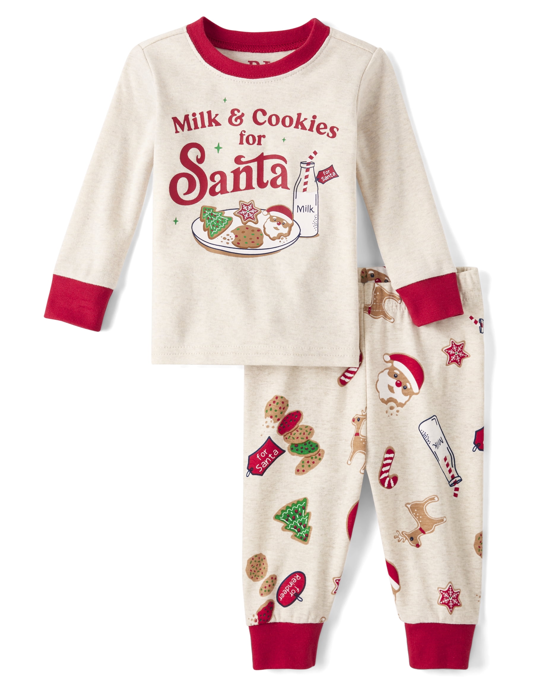 The Children's Place Baby Unisex Matching Sibling Milk And Cookies Snug Fit Cotton Pajamas, Sizes 0-24 Months