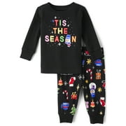 THE CHILDREN'S PLACE Baby Unisex Matching Family Glow-in-the-Dark Christmas Snug Fit Cotton Pajamas, Sizes 0M-24M