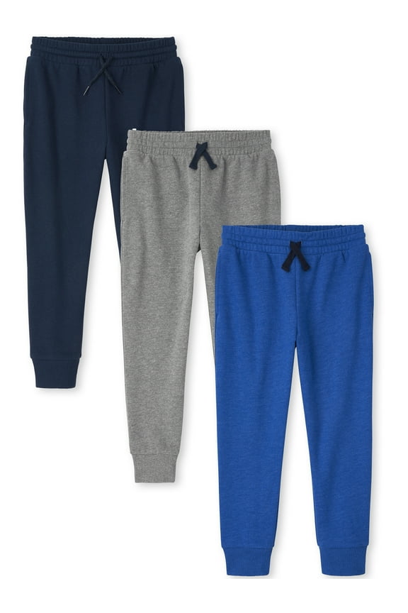 Boys Active Fleece Joggers, 3-Pack, Sizes XS-XXL