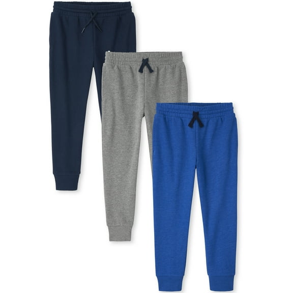 The Children's Place Boys Active Fleece Joggers, 3-Pack, Sizes XS-XXL