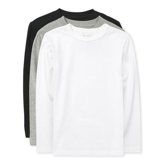 The Children's Place Boys Long Sleeve Layering T-Shirt, 3-Pack, Sizes XS-XXL