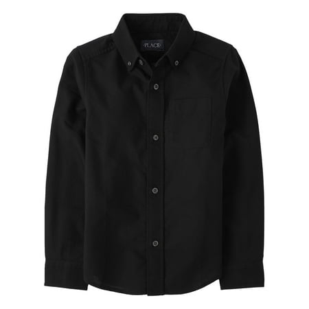 The Children's Place Boys Uniform Long Sleeve Oxford Button Up Shirt, Sizes XS-XXL