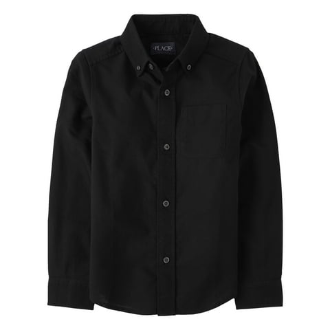 Boys Uniform Long Sleeve Oxford Button Up Shirt, Sizes XS-XXL