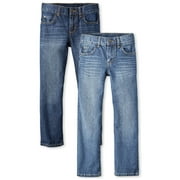 The Children's Place Boys Straight Fit Denim Jeans, 2-Pack, Sizes 4-16 Slim