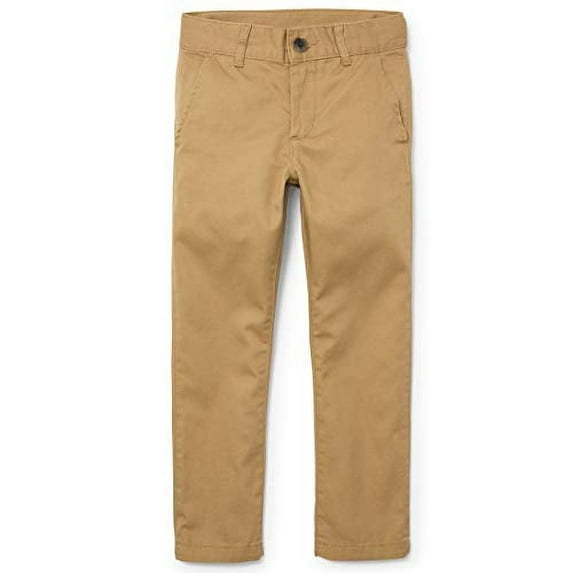 The Children's Place Big Boys' Skinny Chino Pants, Flax, 14