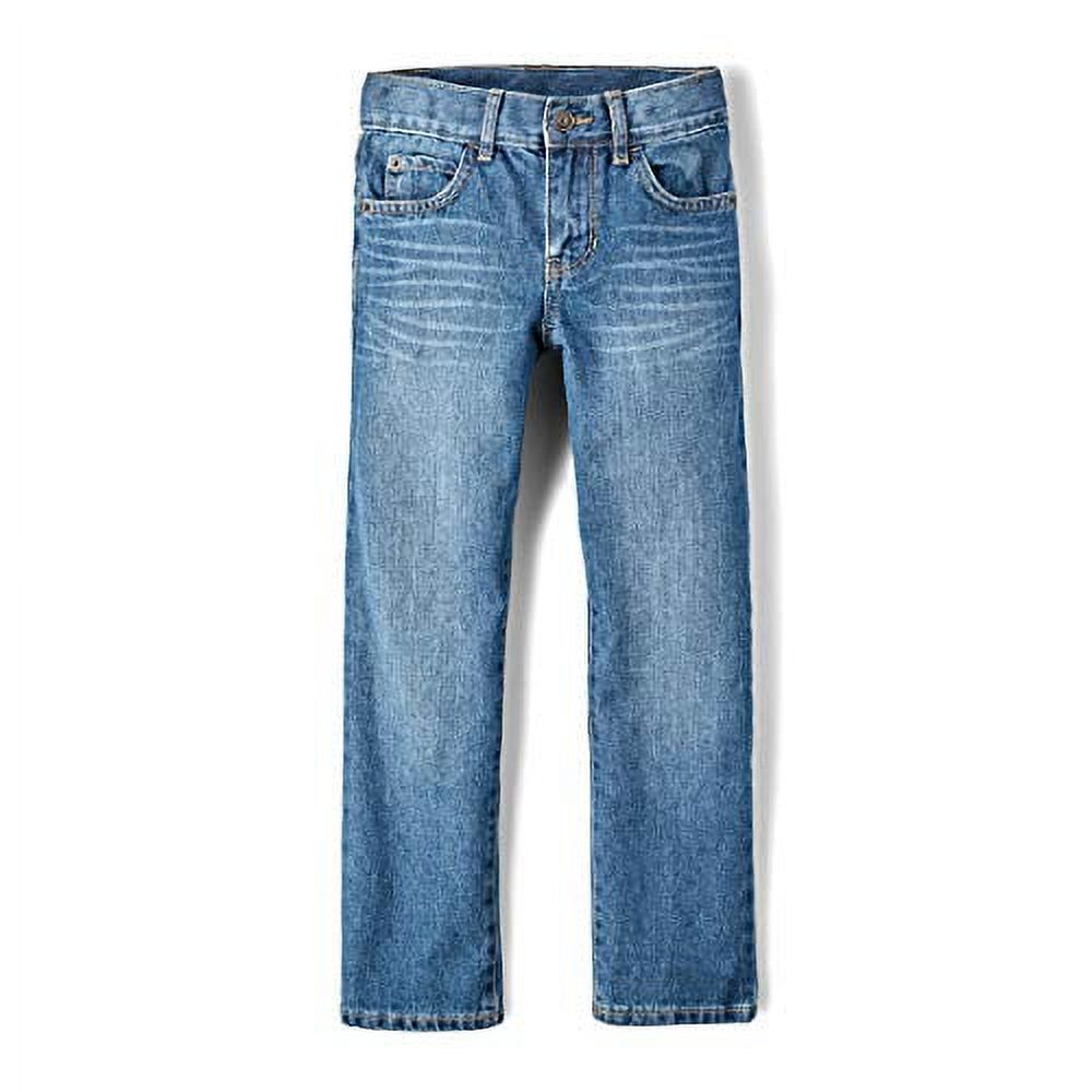 The Children's Place Big Boys' Straight Leg Jeans, Carbon,4 - image 1 of 2