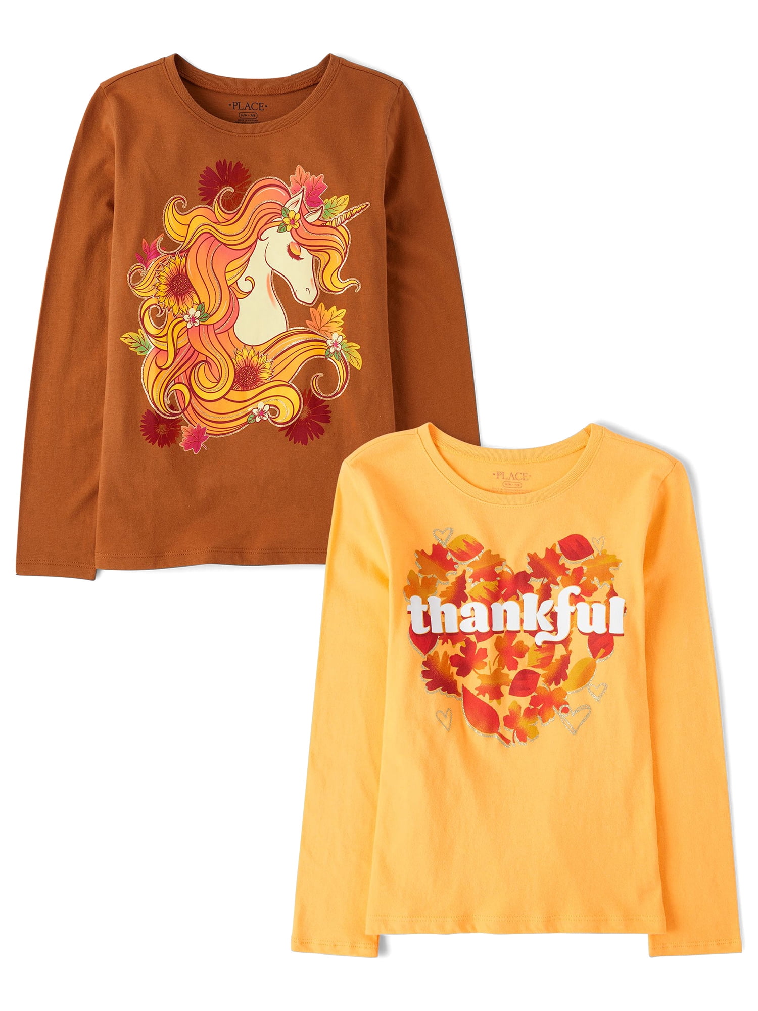 The Children's Place Girls Long Sleeve Graphic Tees 2-Pack Sizes