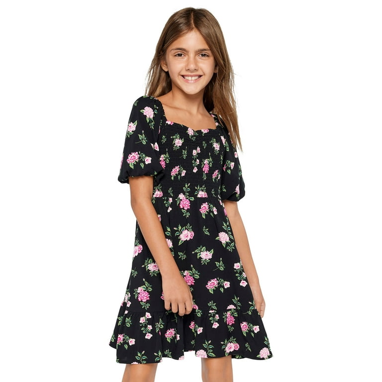 The Children s Place Girls Short Puff Sleeve Smocked Floral Dress Sizes XS XXL