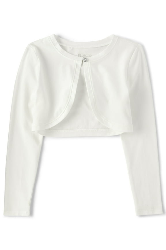 Big Girls Long Sleeve Cropped Knit Sweater Shrug, Sizes XS-XXL