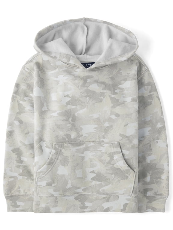 Boys Active Long Sleeve Camo Premium Fleece Hoodie, Sizes XS-XXL