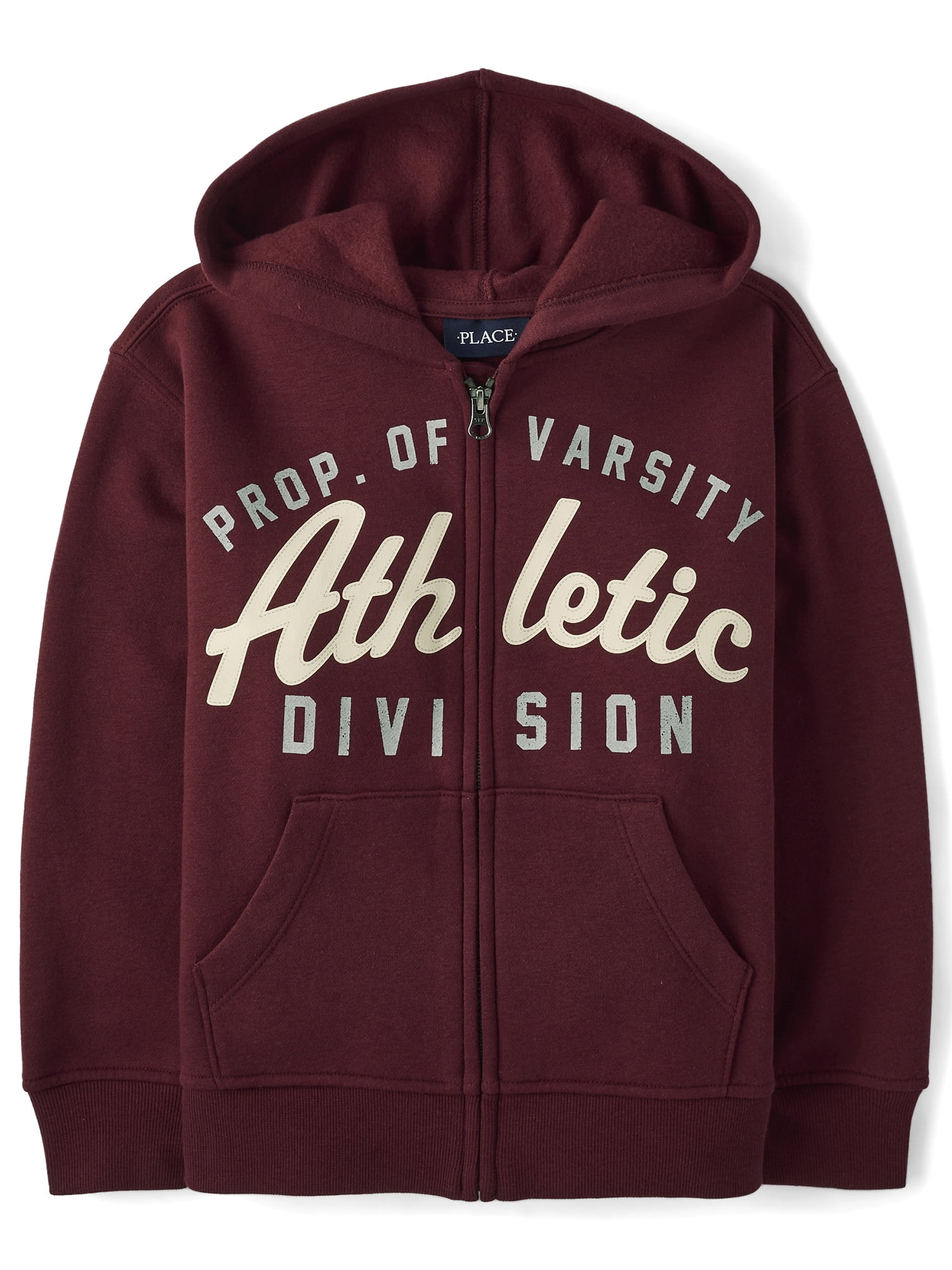 The Children's Place Boys Active Long Sleeve Varsity Premium Fleece Zip Up Hoodie, Sizes XS-XXL