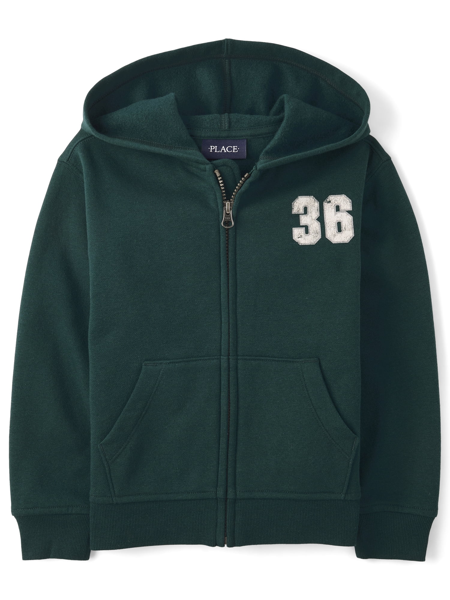 The Children's Place Boys Active Long Sleeve Varsity Premium Fleece Zip Up Hoodie, Sizes XS-XXL