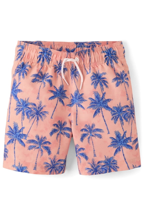 Boys Allover Print Swim Trunks, Sizes XS-XXL