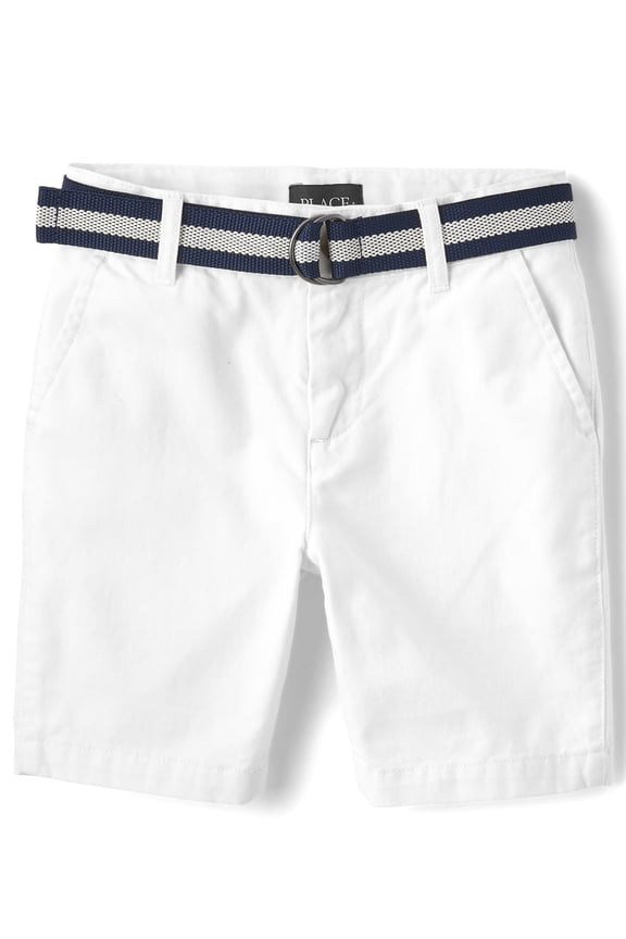 Boys Belted Chino Short, Sizes 6M-16