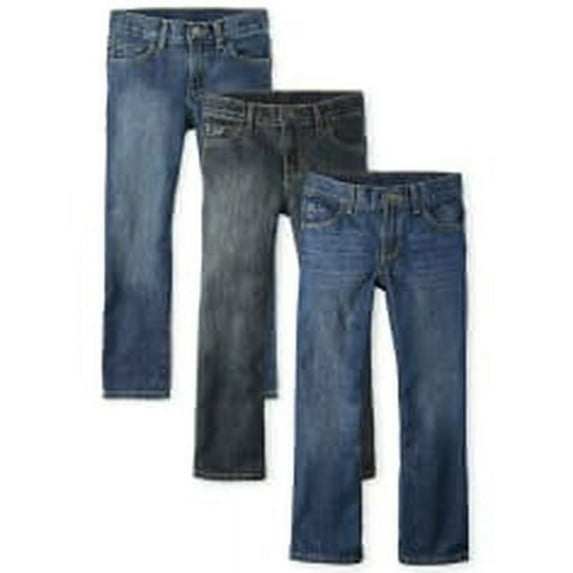 The Children's Place Boys Bootcut Denim Jeans, 3-Pack, Sizes 4-18