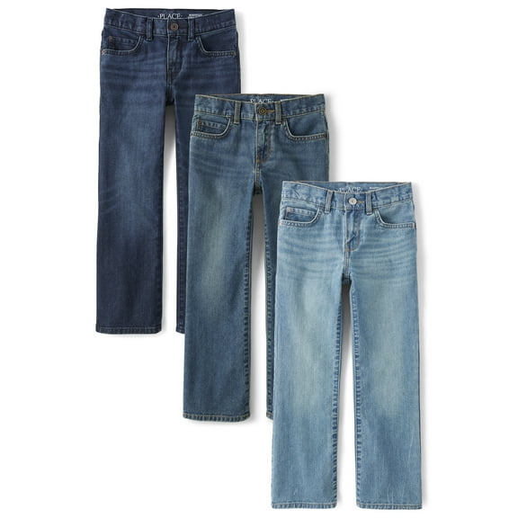 The Children's Place Boys Bootcut Jeans, 3-Pack, Sizes 4-16
