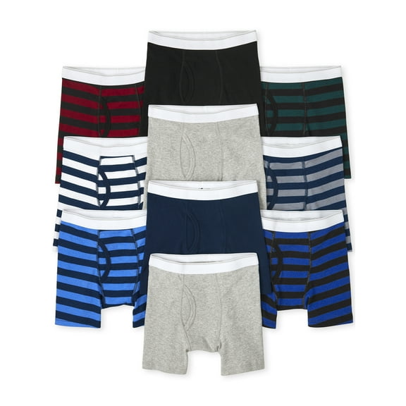 The Children's Place Boys Boxer Brief Underwear, 10-Pack, Sizes XS-XXL
