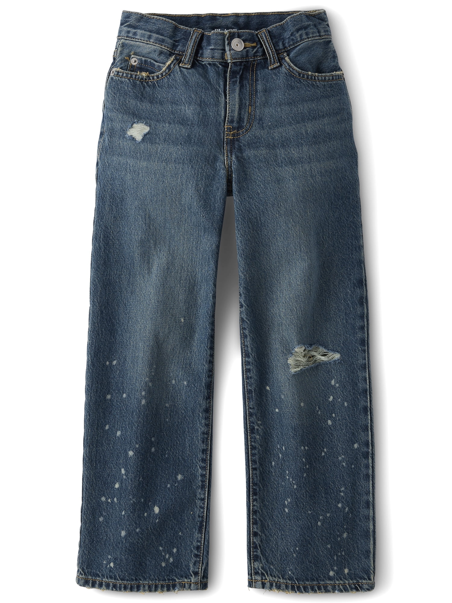 The Children's Place Boys Destructed Paint Splatter Baggy Fit Jeans, Sizes 4-16