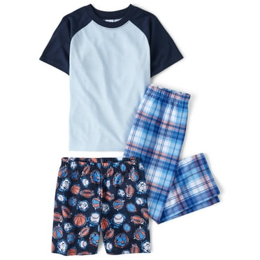 The Children's Place Boys Essential Short Sleeve PJ Set, 3-Piece, Sizes XS-XXL