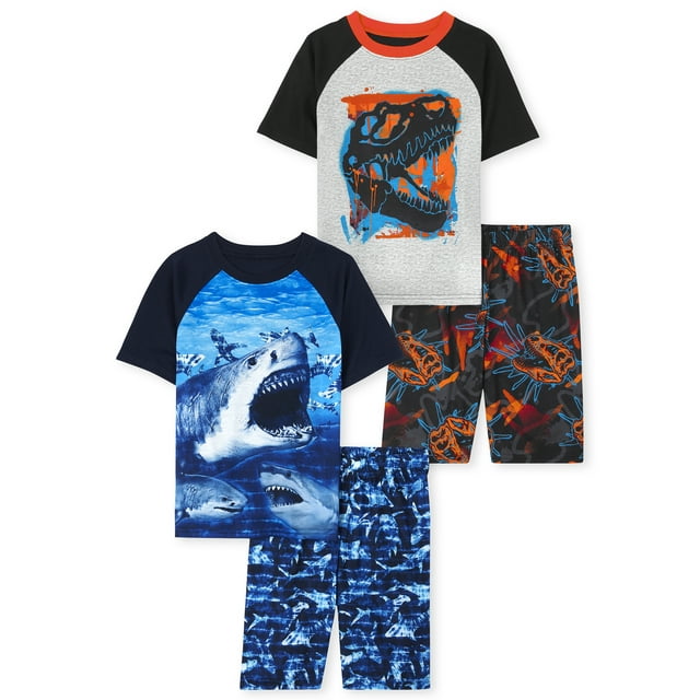 The Children's Place Boys Four-Piece Shorts Pajama Set, Sizes 4-16 ...