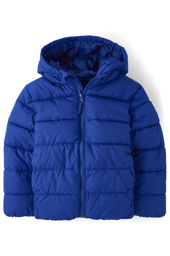 Boys Hooded Zip-Up Puffer Jacket, Sizes XS-XXXL