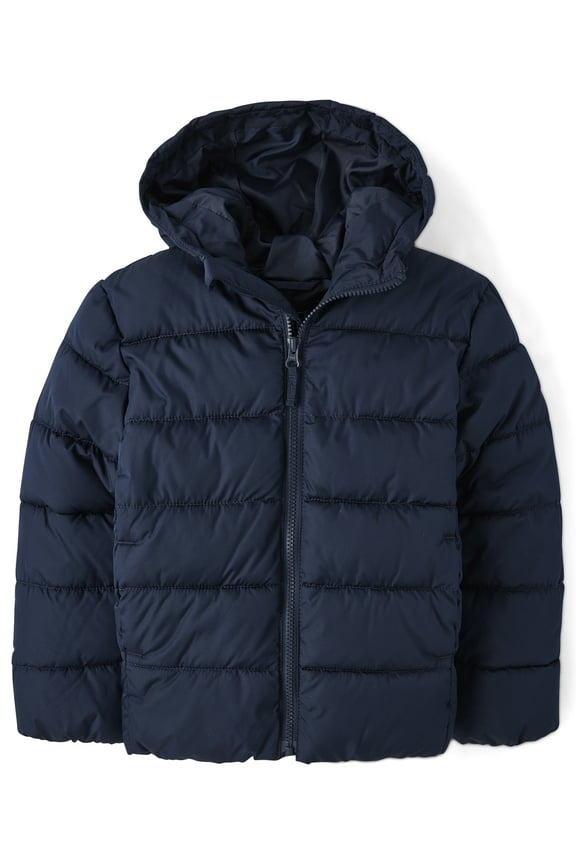 Boys Hooded Zip-Up Puffer Jacket, Sizes XS-XXXL