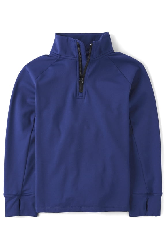Boys Long Raglan Sleeve Cozy Tech Half Zip Pullover, Sizes XS-XXL