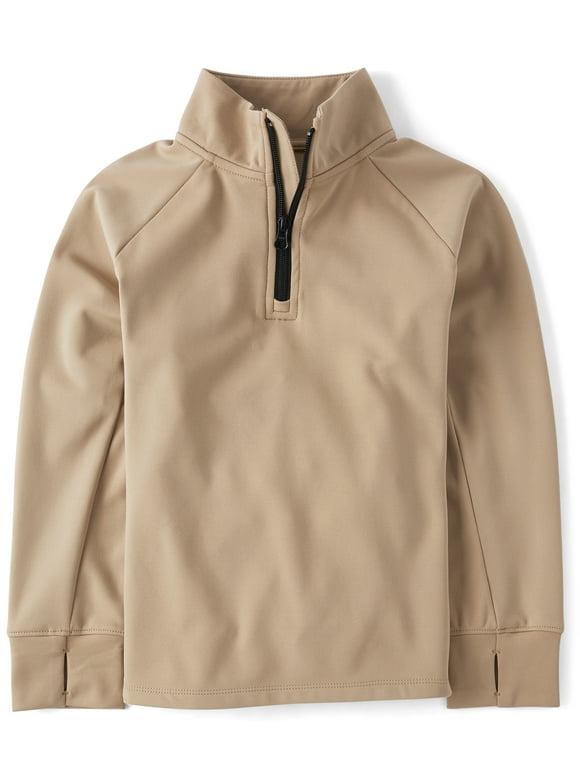 Boys Long Raglan Sleeve Cozy Tech Half Zip Pullover, Sizes XS-XXL