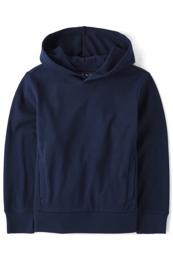 Boys Long Sleeve Active Sueded Rib Hoodie, Sizes XS-XXL