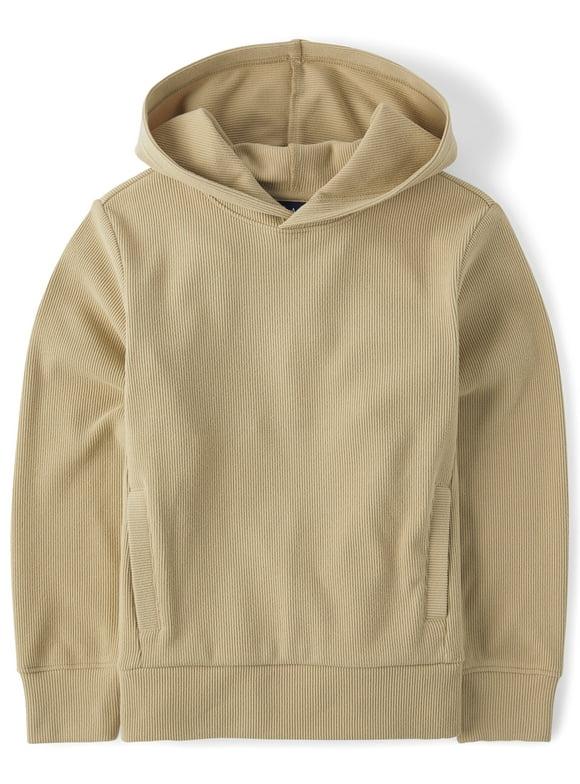 Boys Long Sleeve Active Sueded Rib Hoodie, Sizes XS-XXL