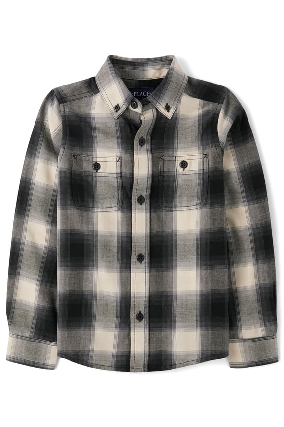 Boys Long Sleeve Button Up Flannel Shirt, Sizes XS-XXL