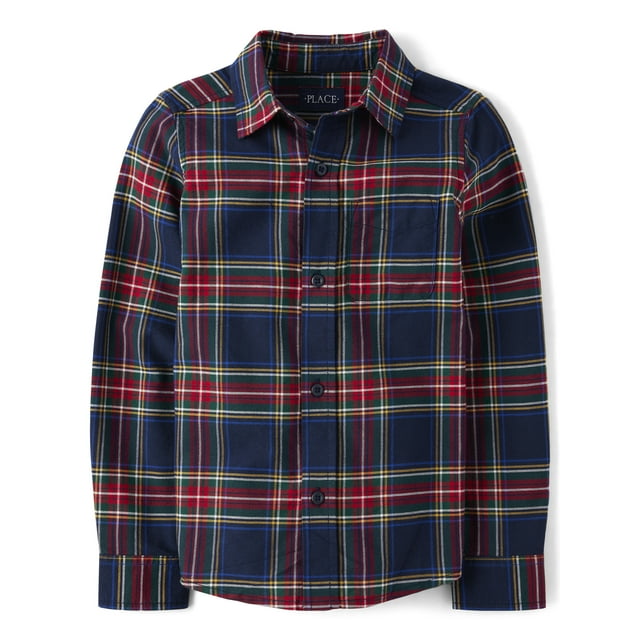 The Children's Place Boys Long Sleeve Buttonup Shirt, Sizes XSXXL