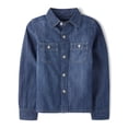 thumbnail image 1 of The Children's Place Boys Long Sleeve Chambray Button Up Shirt, Sizes S-XXL, 1 of 3