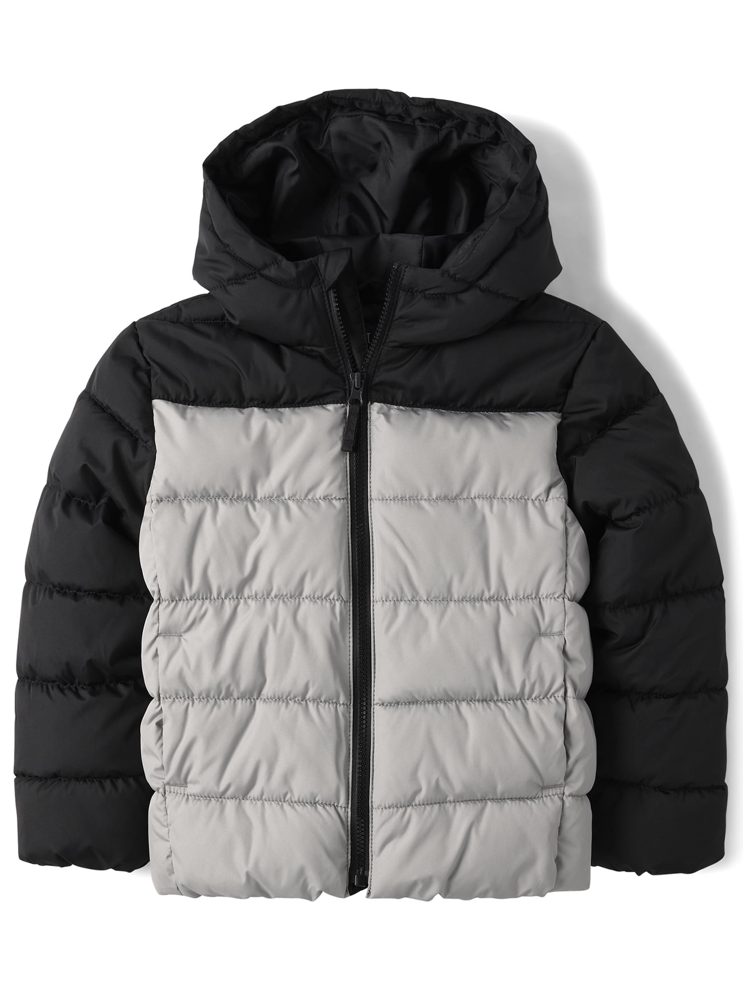 The Children's Place Boys Long Sleeve Colorblock Hooded Puffer Jacket, Sizes XS-XXXL