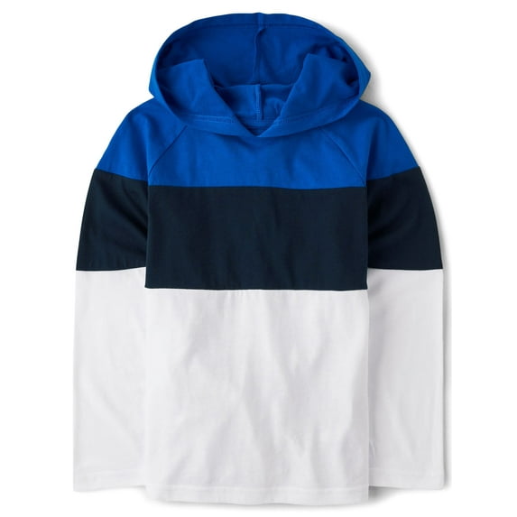 The Children's Place Boys Long Sleeve Colorblock Hooded Top, Sizes XS-XXL