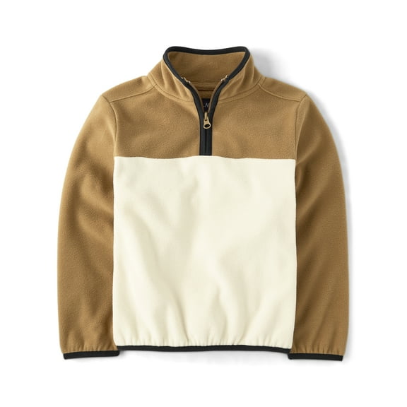 The Children's Place Boys Long Sleeve Colorblock Microfleece Half Zip Pullover, Sizes XS-XXL